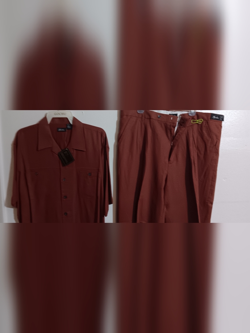 Men's Rust Brown Casual Pants - Classic Straight Fit